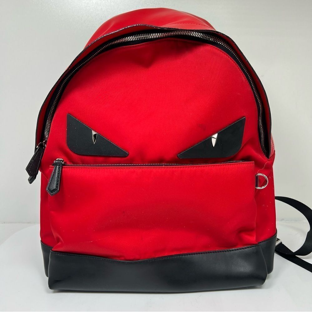 Fendi Monster Bug's Eye Backpack Large Capacity Men's Red